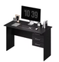 Bureau met 3 Lades en Slot – 120 cm Laptoptafel Zwart/Wit