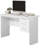 Bureau met 3 Lades en Slot – 120 cm Laptoptafel Zwart/Wit