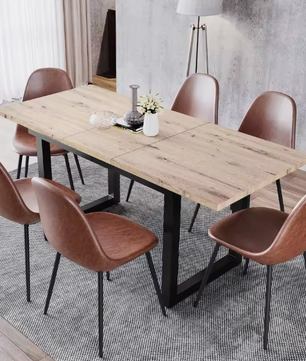 Uitschuifbare Eettafel 140–180 cm – Industrieel Design