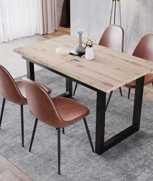 Uitschuifbare Eettafel 140–180 cm – Industrieel Design