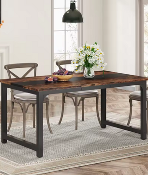 Industriële Eettafel 160 cm – Rechthoekig Hout & Metaal