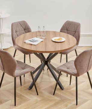 Ronde Houten Eettafel 100cm in diameter – Massief Hout & Metaal