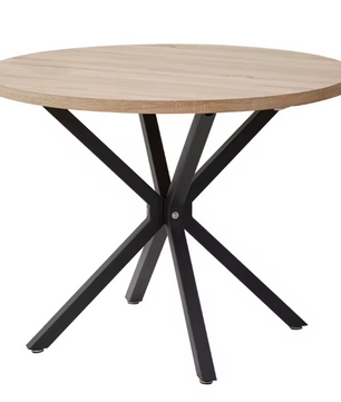 Ronde Houten Eettafel 100cm in diameter – Massief Hout & Metaal