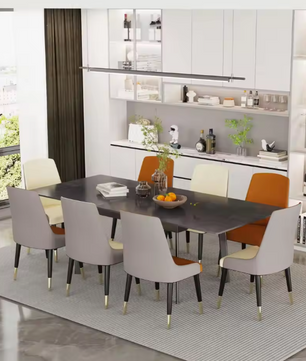 Uitschuifbare Eettafel 150–180 cm – Gesinterde Steen & Metaal