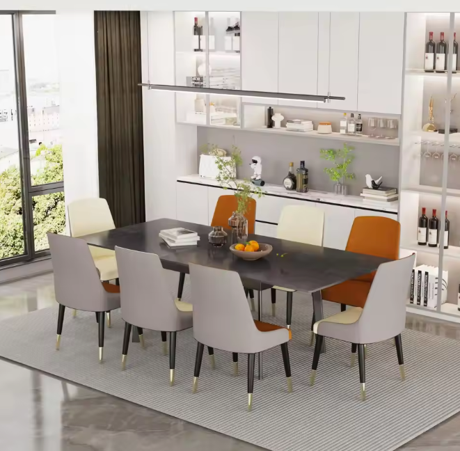 Uitschuifbare Eettafel 150–180 cm – Gesinterde Steen & Metaal