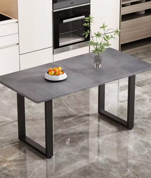 Industriële Eettafel met Stalen Poten – Grijs & Modern Design