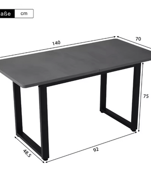 Industriële Eettafel met Stalen Poten – Grijs & Modern Design