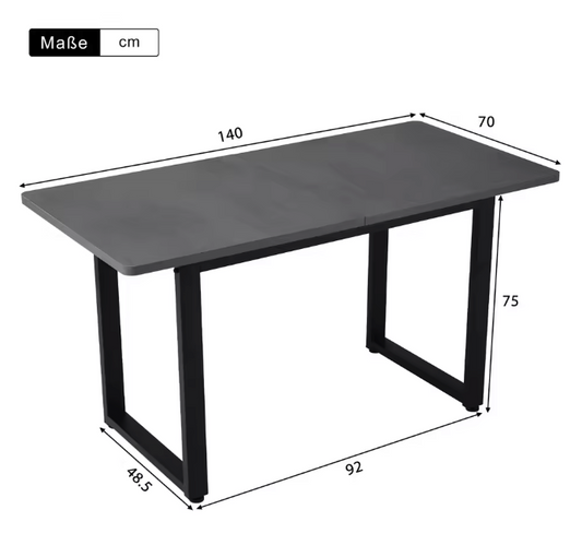 Industriële Eettafel met Stalen Poten – Grijs & Modern Design