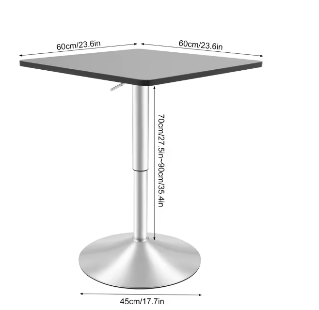 Verstelbare Vierkante Bartafel – 360° Draaibaar & Modern Design