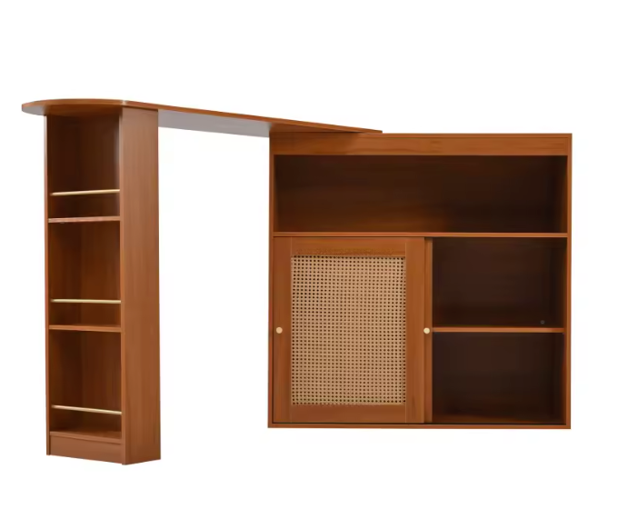 Moderne Bartafel met Opbergruimte – Rotan Deur & Verstelbare Planken