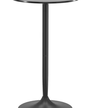 Ronde Scandinavische Bartafel – Zwart Ø60 cm met Marmeren Blad