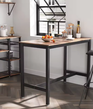 Industriële Bartafelset met 2 Krukken – Hout & Staal, Compact en Ruimtebesparend