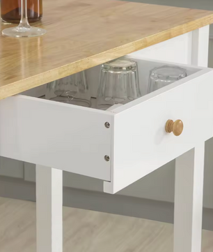 3-delige bartafelset met lade, haken en 2 krukken