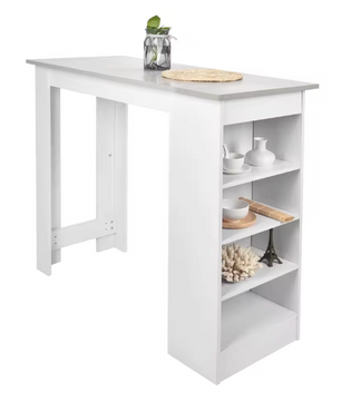 Multifunctionele bartafel met opbergruimte en legplanken