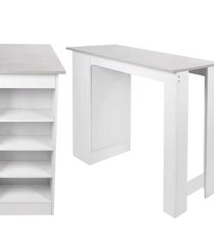 Multifunctionele bartafel met opbergruimte en legplanken