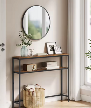 Consoletafel Landelijk Design met 2 planken – 80x20cm breed