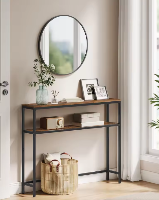 Consoletafel Landelijk Design met 2 planken – 80x20cm breed