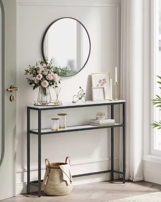 Consoletafel Landelijk Design met 2 planken – 80x20cm breed
