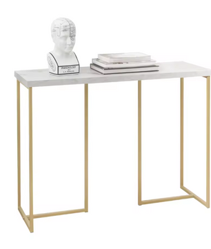 Consoletafel Goud & Marmerlook – Smal Design, 100×36×75 cm