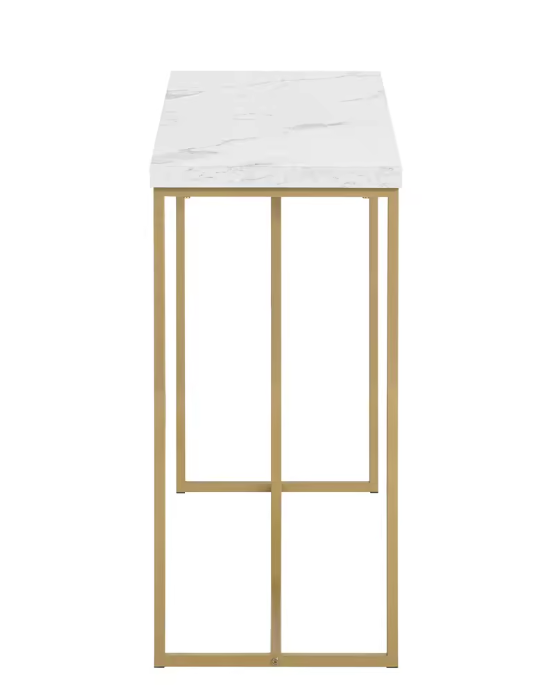 Consoletafel Goud & Marmerlook – Smal Design, 100×36×75 cm
