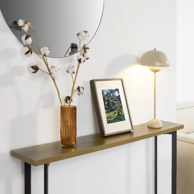 Industriële Consoletafel – Smal Design met Metalen Frame, 120 cm