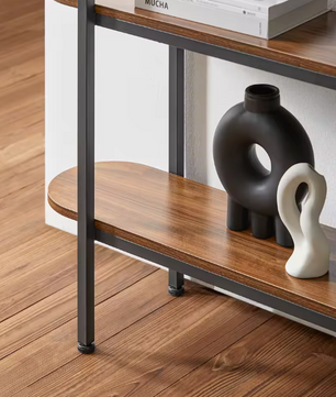 Industriële Consoletafel met 3 Open Vakken – Hout & Metaal, 110 cm