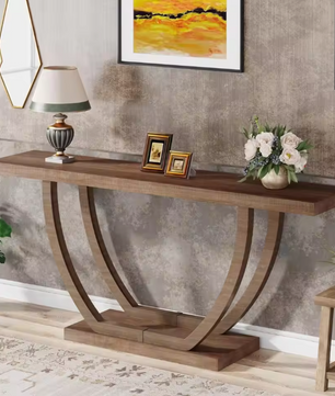 Industriële consoletafel 160×30 cm – rustiek met 2 niveaus