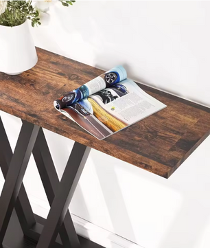 Industriële Haltafel 110cm – smal met V-frame & opbergruimte