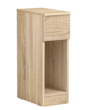 Smal nachtkastje met lade en open vak – 60 cm hoog