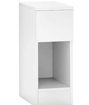 Witte Bijzettafel / Nachtkastje met Lade en Open Vak – Moderne Bijzettafel Wit