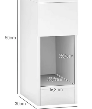 Witte Bijzettafel / Nachtkastje met Lade en Open Vak – Moderne Bijzettafel Wit