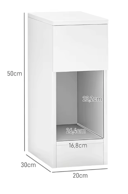 Witte Bijzettafel / Nachtkastje met Lade en Open Vak – Moderne Bijzettafel Wit