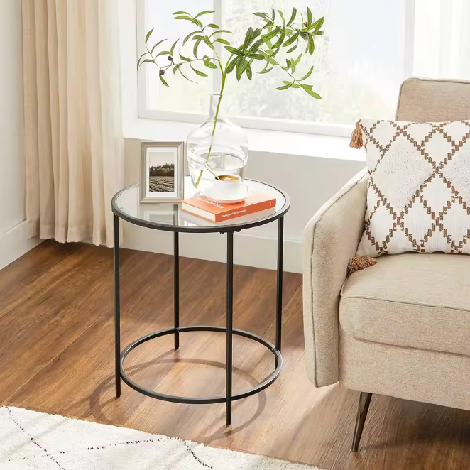 Ronde Bijzettafel van Gehard Glas – Modern & Robuust, Ø 50 cm