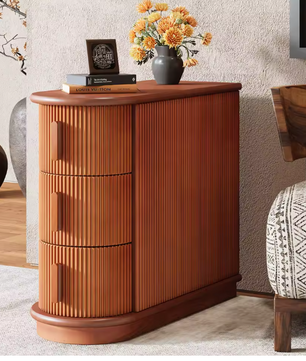 Massief Houten Bijzettafel met 3 Lades – Smal & Volledig Gemonteerd