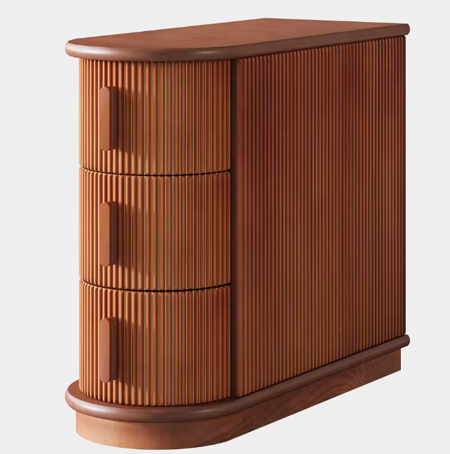 Massief Houten Bijzettafel met 3 Lades – Smal & Volledig Gemonteerd