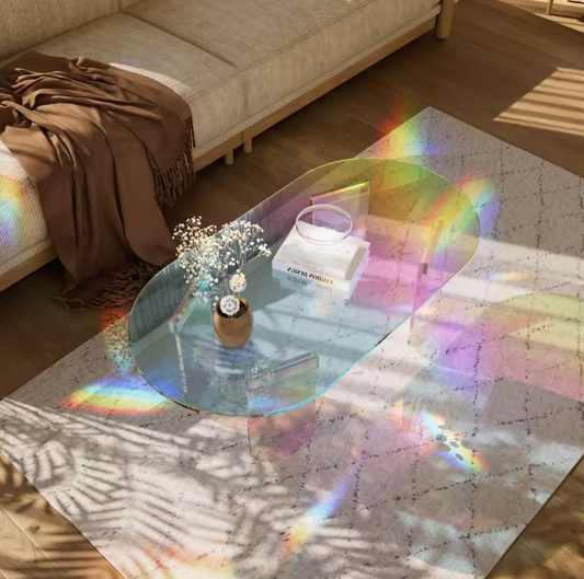 Iriserende Acryl Salontafel – Ovaal Design met 4 Poten