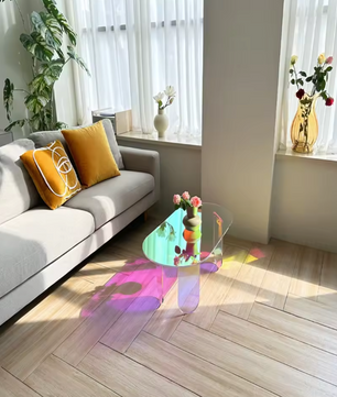 Iriserende Acryl Salontafel – Ovaal Design met 4 Poten