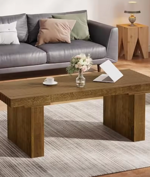 Rechthoekige salontafel 120 cm – bruin MDF met stevig frame