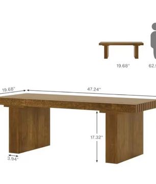 Rechthoekige salontafel 120 cm – bruin MDF met stevig frame