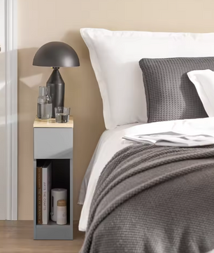 Set van 2 Smalle Nachtkastjes met Lade – Bijzettafels voor Bed of Bank, Modern en Ruimtebesparend