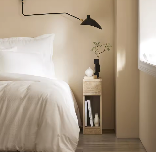 Set van 2 Smalle Nachtkastjes met Lade – Bijzettafels voor Bed of Bank, Modern en Ruimtebesparend