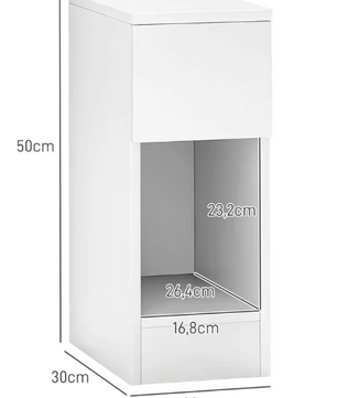Wit Nachtkastje met Lade & Open Vakken – Modern & Compact