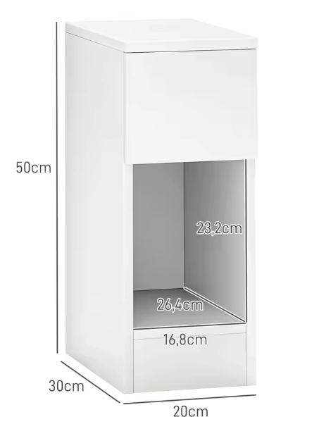 Wit Nachtkastje met Lade & Open Vakken – Modern & Compact