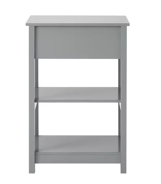 Bijzettafel met Lade & 2 Planken – Nachtkastje van MDF, Modern en Compact