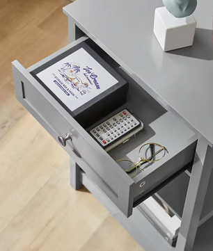 Bijzettafel met Lade & 2 Planken – Nachtkastje van MDF, Modern en Compact