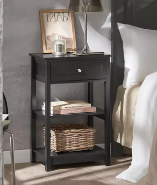 Bijzettafel met Lade & 2 Planken – Nachtkastje van MDF, Modern en Compact