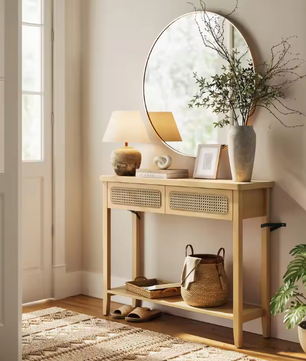 Smalle consoletafel 100 cm – beige eiken haltafel