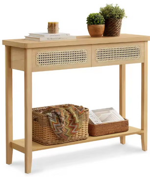 Smalle consoletafel 100 cm – beige eiken haltafel