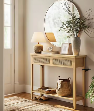 Smalle consoletafel 100 cm – beige eiken haltafel