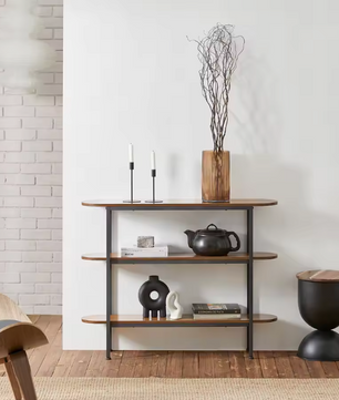 Smal dressoir 110 cm – haltafel met 3 open opbergvakken